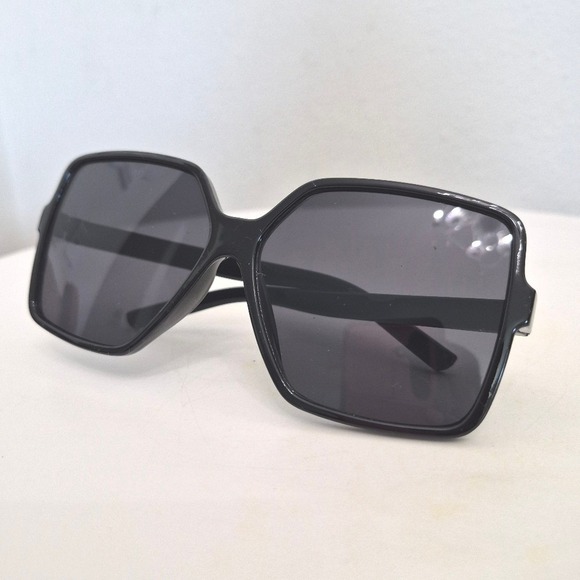 Oversized Square Black Sunglasses Retro 90s Y2K Statement Shades - Picture 4 of 10